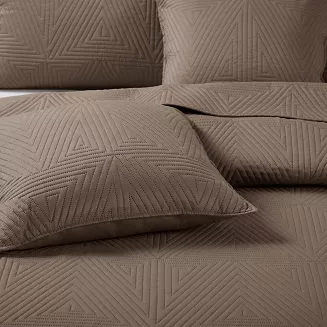 Narzuta dekoracyjna TRIO 200x220 pikowana jasnobrązowa
