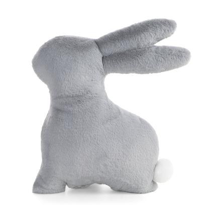 Poduszka dekoracyjna WIOSNA 35x39 Eurofirany srebrny wielkanocny króliczek zajączek