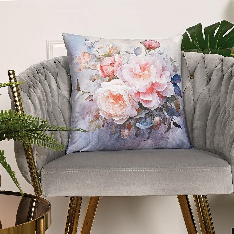 Poszewka dekoracyjna PARISA 40x40 welwetowa wielokolorowa w piwonie