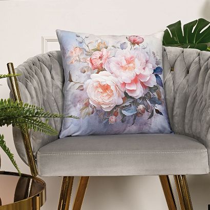 Poszewka dekoracyjna PARISA 40x40 welwetowa wielokolorowa w piwonie
