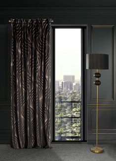 Firana gotowa na taśmie VICTORIA3A 140x270 Eurofirany czarny/szampański