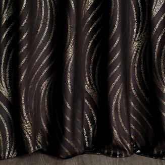 Firana gotowa na taśmie VICTORIA3A 140x270 Eurofirany czarny/szampański