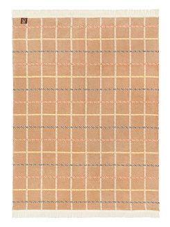 Koc bawełniano-akrylowy 150x200 ekri beżowy krata