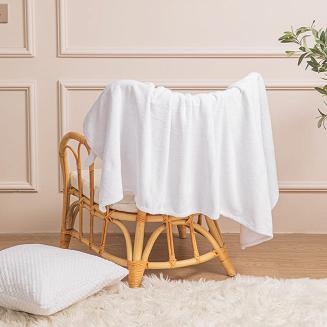 Koc narzuta z mikrofibry WILLY 200x220 biały