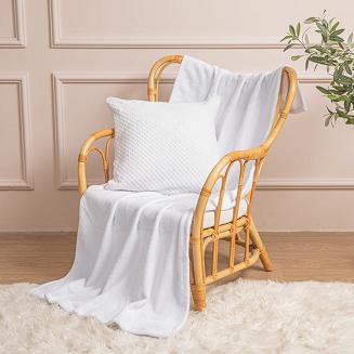 Koc narzuta z mikrofibry WILLY 200x220 biały