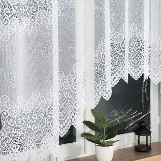 Firanka żakardowa gotowa na żabki VIOLETTA 250x150 biała