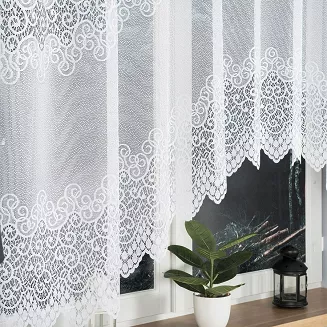 Firanka żakardowa gotowa na żabki VIOLETTA 250x150 biała