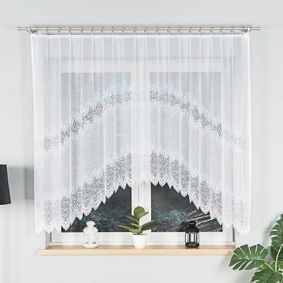 Firanka żakardowa gotowa na żabki VIOLETTA 250x150 biała