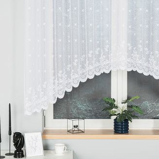 Firanka żakardowa gotowa na żabki KAROLINA 300x140 biała