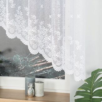 Firanka żakardowa gotowa na żabki KAROLINA 300x140 biała