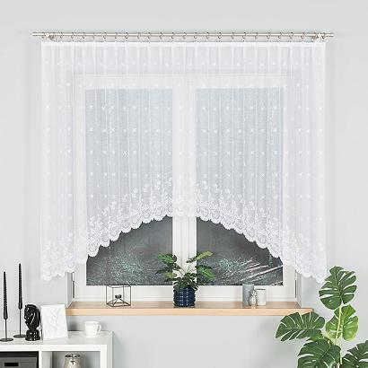 Firanka żakardowa gotowa na żabki KAROLINA 300x140 biała