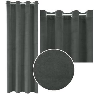 Zasłona gotowa na przelotkach MILO 140x250 Eurofirany grafitowa