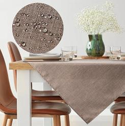 Obrus dekoracyjny wodoodporny KATE 85x85 Eurofirany beżowy strukturalna faktura