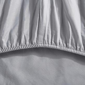 Prześcieradło satyna bawełniana z gumką 90x200 SIN szare