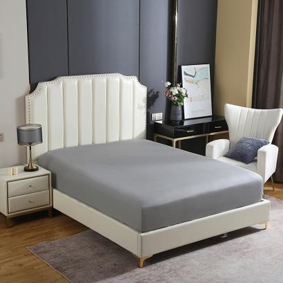 Prześcieradło satyna bawełniana z gumką 90x200 SIN ciemnoszare