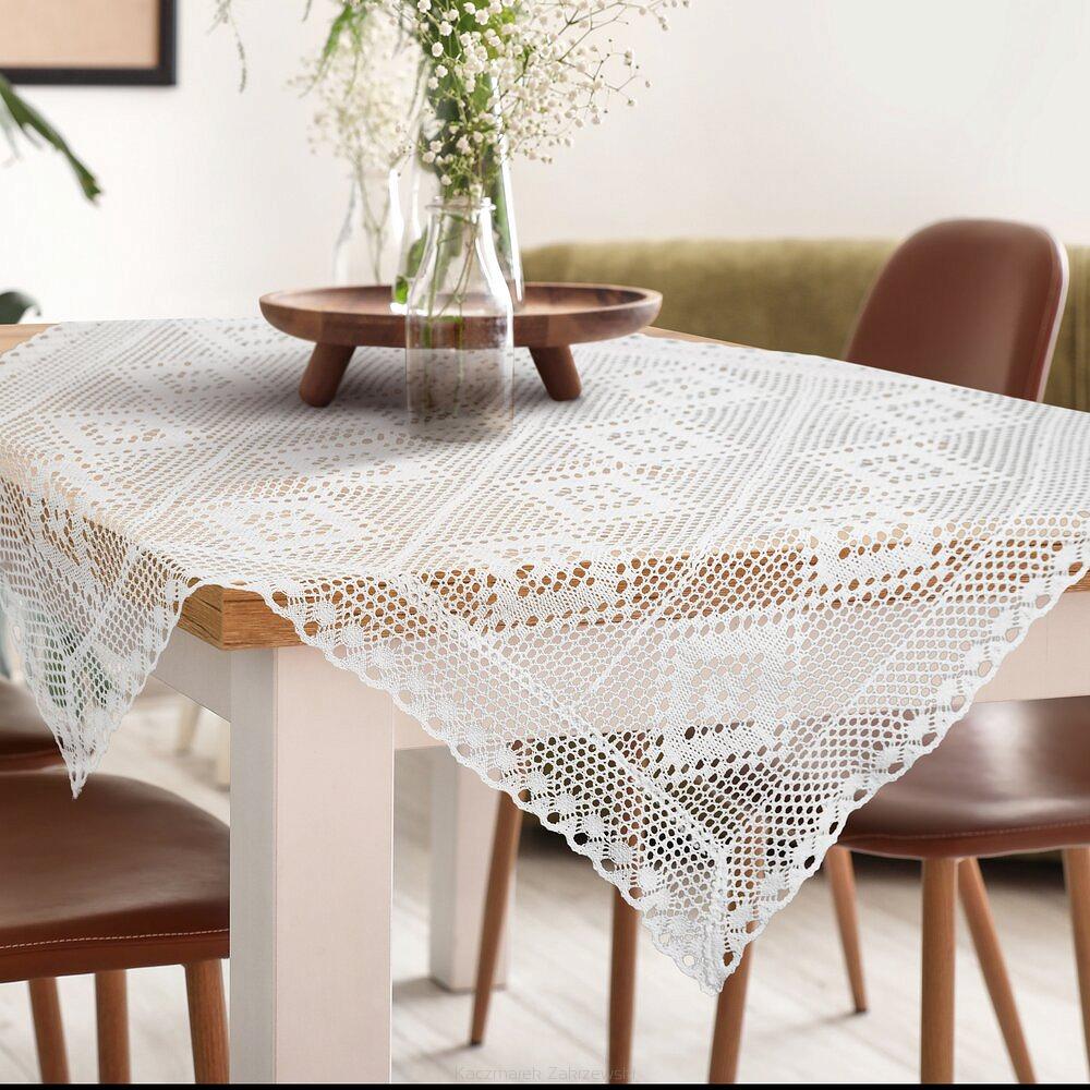 Obrus dekoracyjny OLIVIA 85x85 Eurofirany biały