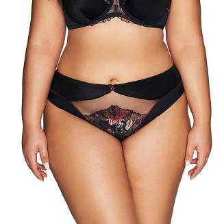 Brazyliany damskie z koronką i tiulem AV 2121 czarne