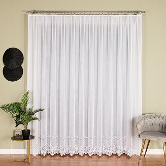 Firanka żakardowa gotowa na szelkach JAGODA 400x250 biała