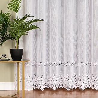 Firanka żakardowa gotowa na szelkach JAGODA 400x250 biała