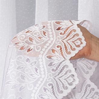 Firanka żakardowa gotowa na szelkach JAGODA 400x250 biała