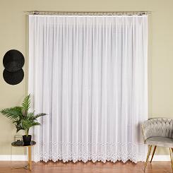 Firanka żakardowa gotowa na szelkach JAGODA 400x250 biała