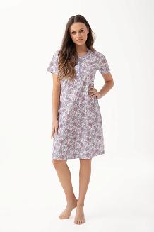 Koszula damska LUNA kod 260 wrzosowa kwiaty paisley