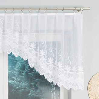 Firanka żakardowa gotowa na żabki JOWITA 300x80 biała