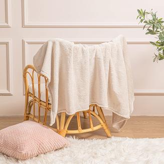 Koc narzuta z mikrofibry na fotel WILLY 70x150 beżowy