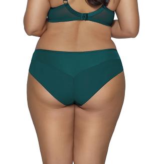 Figi damskie z haftem i tiulową wstawką AV 2088 emeraldowe