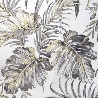 Zasłona gotowa na przelotkach SOPHIE 135x250 Eurofirany biała + brązowa