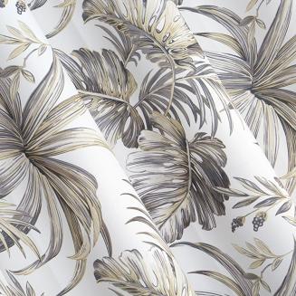 Zasłona gotowa na przelotkach SOPHIE 135x250 Eurofirany biała + brązowa