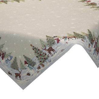 Obrus świąteczny gobelinowy 140x180 Eurofirany naturalny