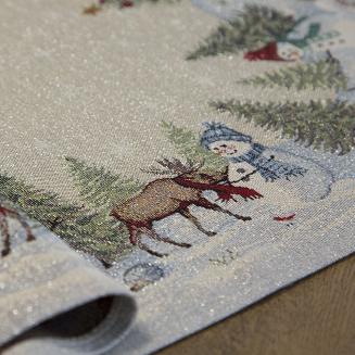 Obrus świąteczny gobelinowy 140x180 Eurofirany naturalny