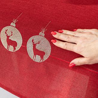 BŁYSZCZĄCY RENIFER Bieżnik z haftem szer.35cm x wys.175cm kolor 003 czerwony 295157/KSP/L03/035175/1