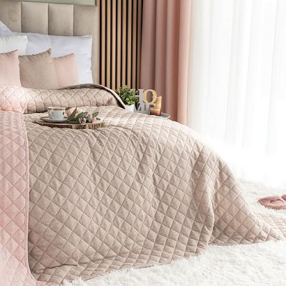 Narzuta dekoracyjna MOLLY 170x210cm pikowana strukuralna ciemnobeżowa