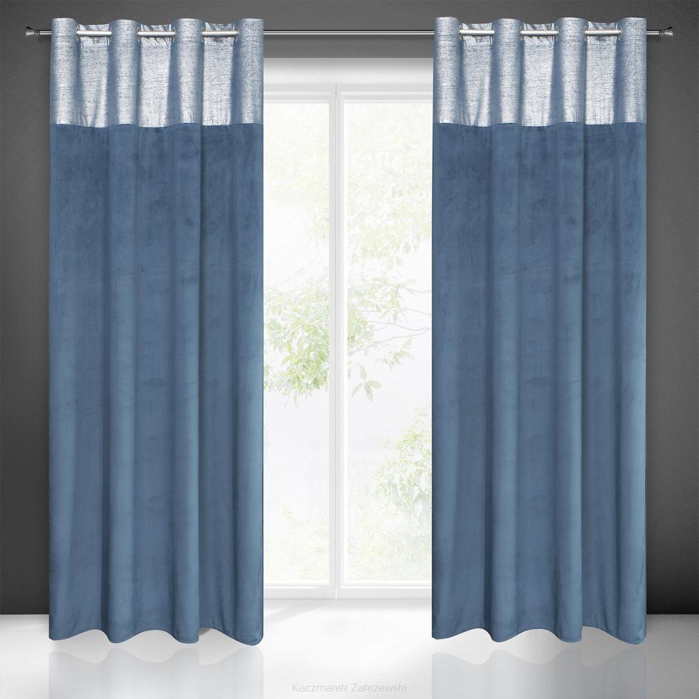 Zasłona gotowa na przelotkach PERI 140x250 Eurofirany granatowy