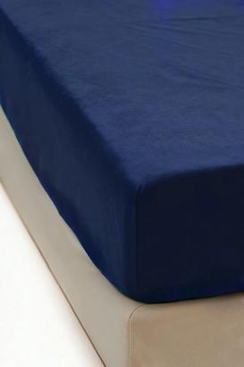 Prześcieradło polarowe z gumką MIŚ Fluffy 140x200 mikrofibra granatowe