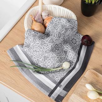 Ścierka kuchenna bawełna egipska DOLCE 50x70 orientalny wzór szara