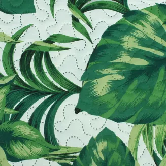 Poszewka dekoracyjna PALMS 45x45 pikowana zielona w liście
