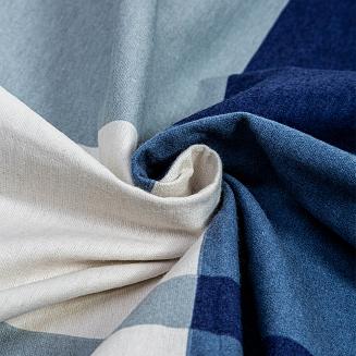 Pościel flanelowa KRATA 200x220 niebieski biała krata