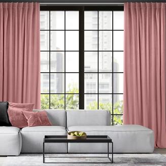 Zasłona gotowa na taśmie MADLEN 140x300 Eurofirany pudrowy