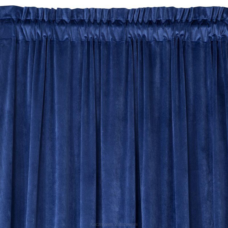 Zasłona gotowa na taśmie ROSA 140x270 Eurofirany granatowa