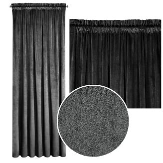 Zasłona gotowa na taśmie ROSA 140x270 Eurofirany czarna