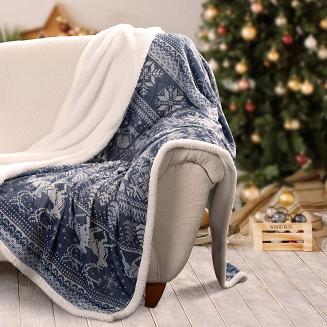 Koc świąteczny KOC22 150x200 Eurofirany niebieski