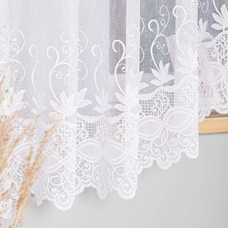 Firanka żakardowa gotowa na żabki JOWITA 520x180 biała