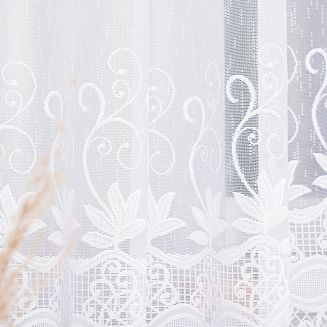 Firanka żakardowa gotowa na żabki JOWITA 520x180 biała