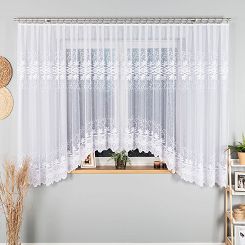 Firanka żakardowa gotowa na żabki JOWITA 520x180 biała