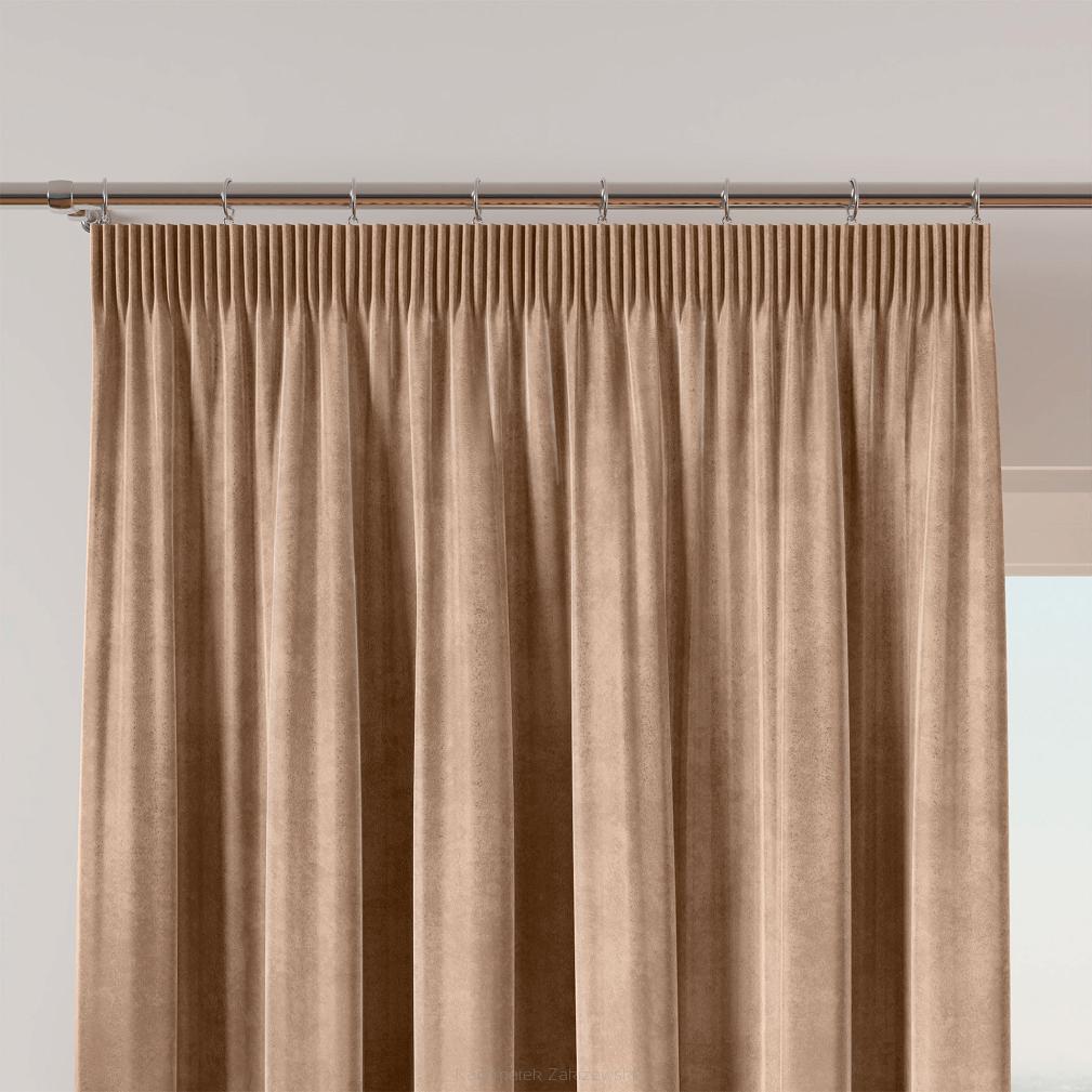 Zasłona gotowa na taśmie VELVI 140x260 ciemnobeżowa