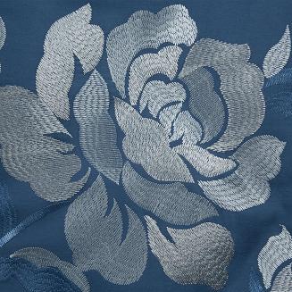 Pościel haftowana HAFT3 200x220 Eurofirany kwiaty granatowa