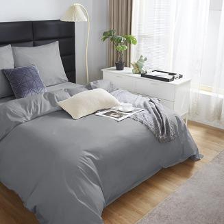 Pościel satyna bawełniana 160x200 SIN jednobarwna grafitowa